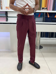 2 button Wine Gurkha pant