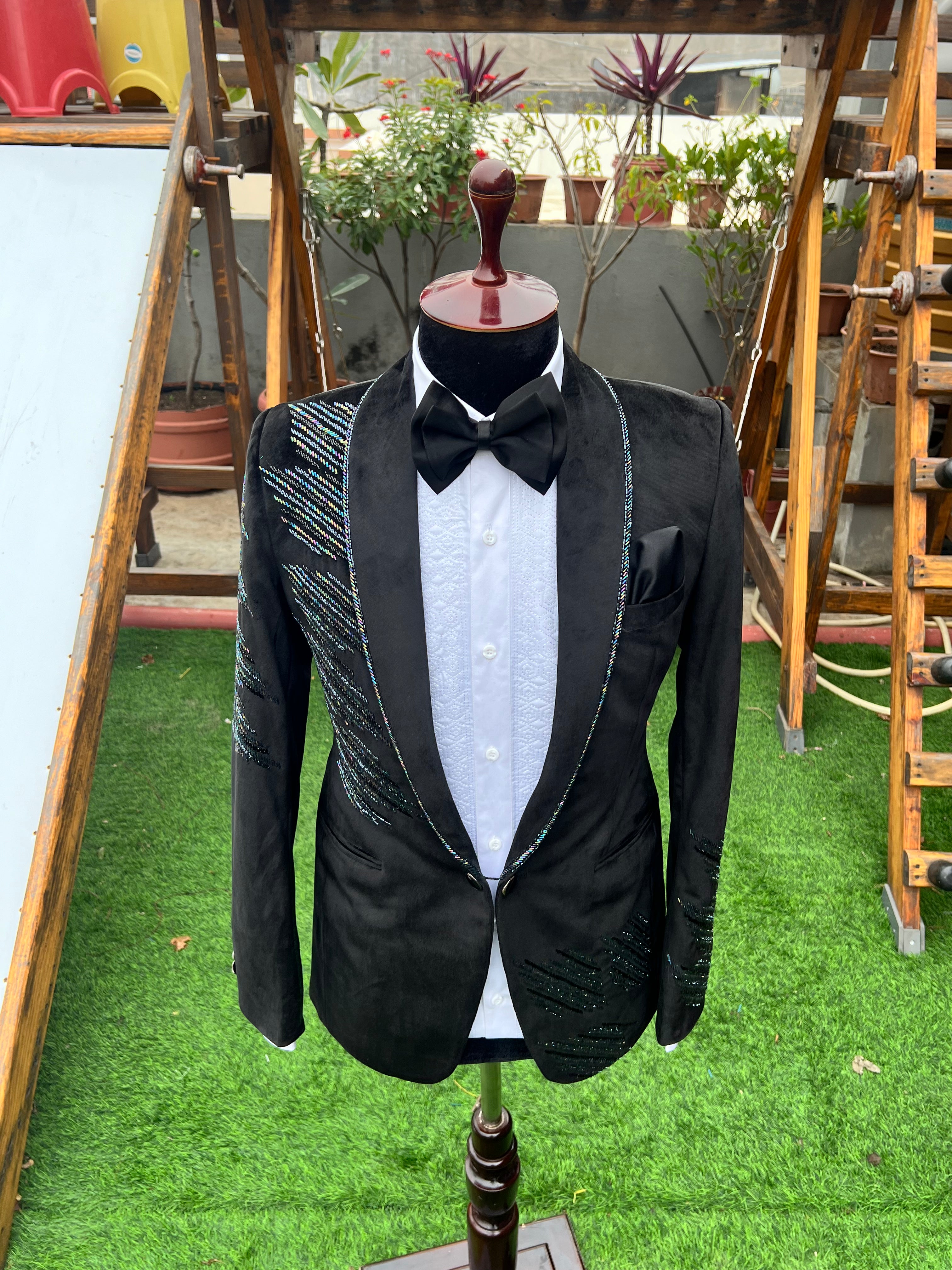 Tuxedo with sequence shirt