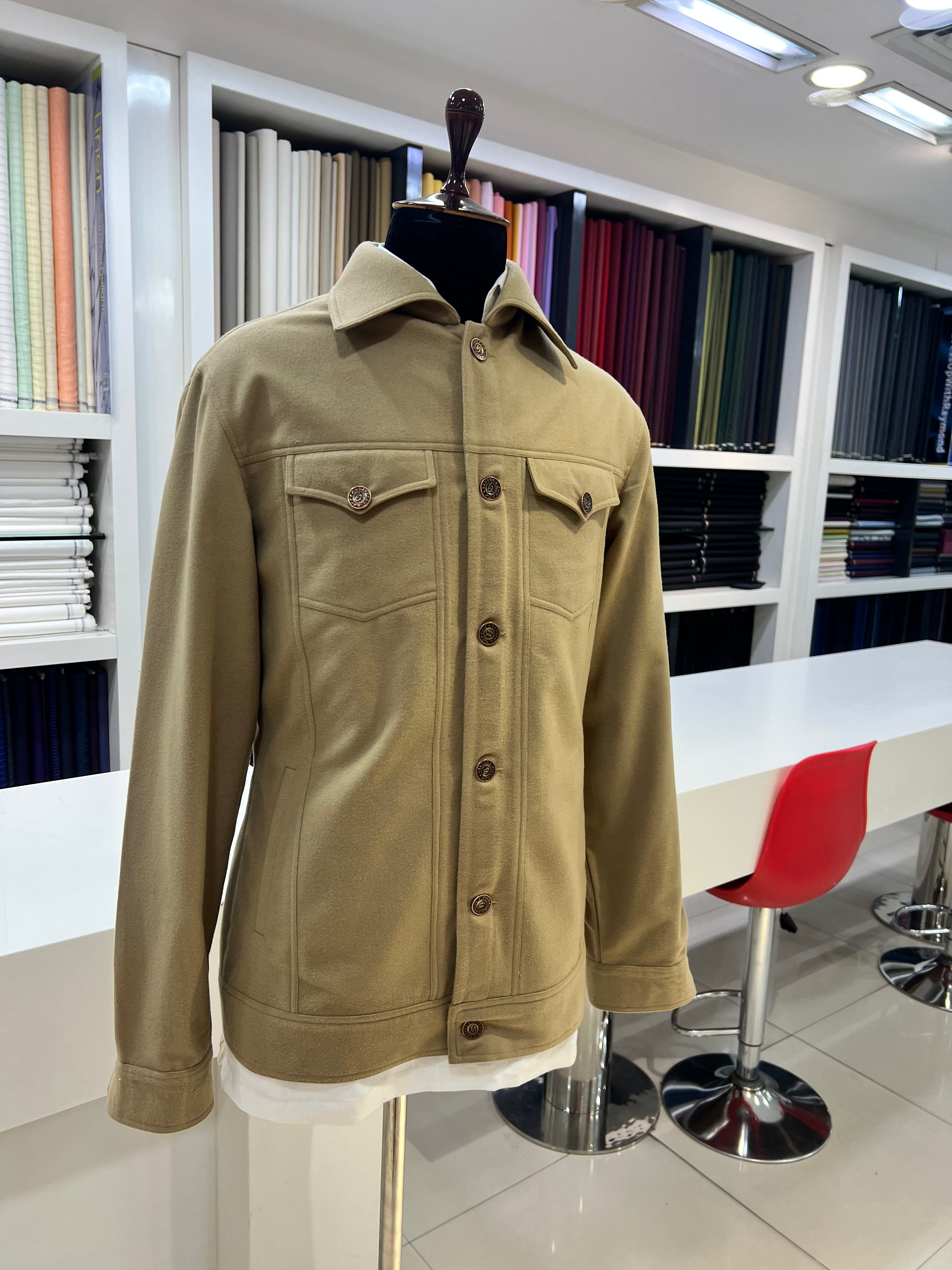 Elevate Your Style with the Khaki Casual Jacket by ZUBER STYLO