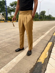 Timeless Elegance Classic Beige GURKHA PANTS BY ZUBER STYLO