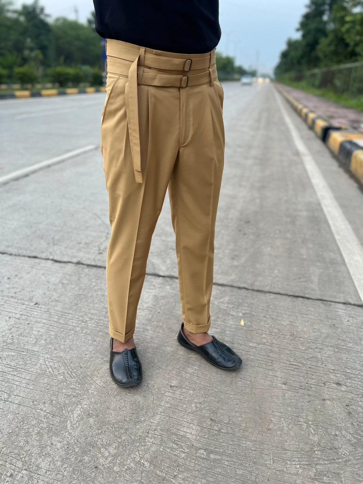 Timeless Elegance Classic Beige GURKHA PANTS BY ZUBER STYLO