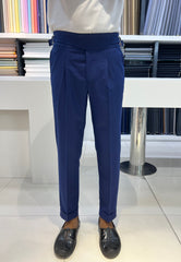 PREMIUM BLUE SINGLE PLATE GURKHA PANT BY ZUBER STYLO