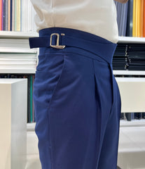 PREMIUM BLUE SINGLE PLATE GURKHA PANT BY ZUBER STYLO