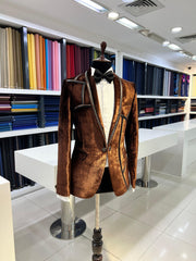 Sophisticated Brown Velvet Tuxedo by ZUBER STYLO